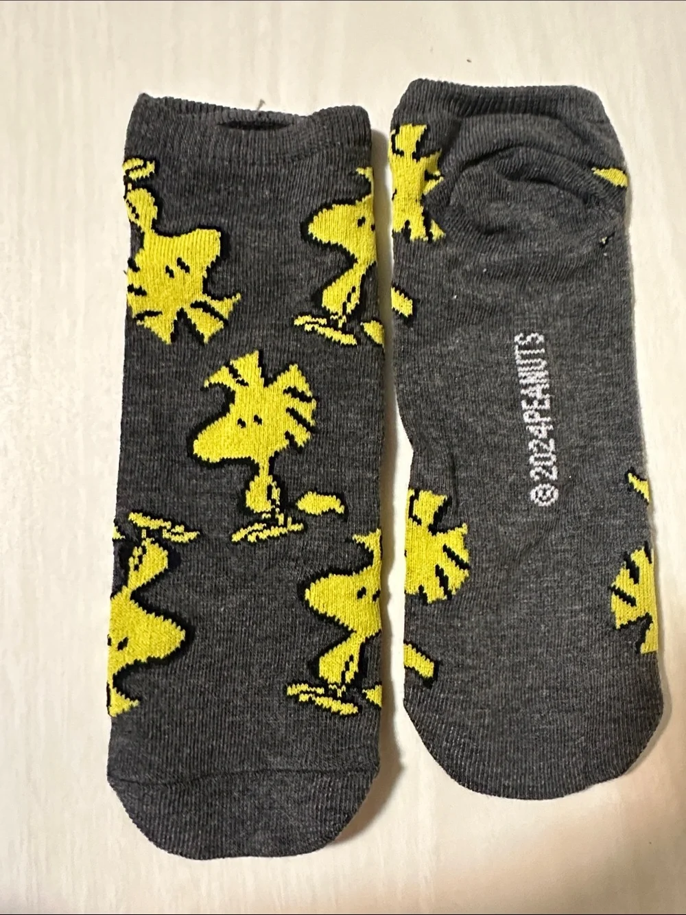 Gray & Yellow Woodstock Novelty Cotton Blend low cut Socks